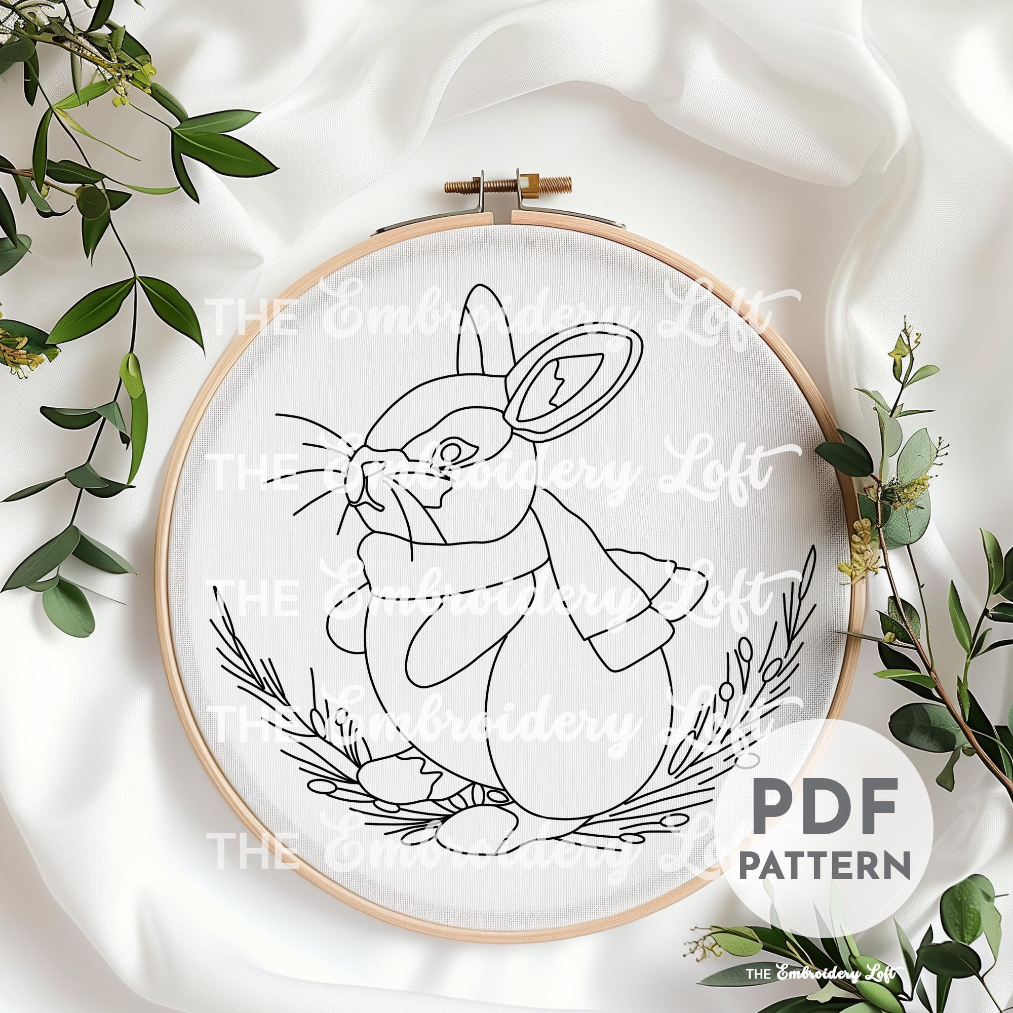 Winter Bunny Hand Embroidery Pattern