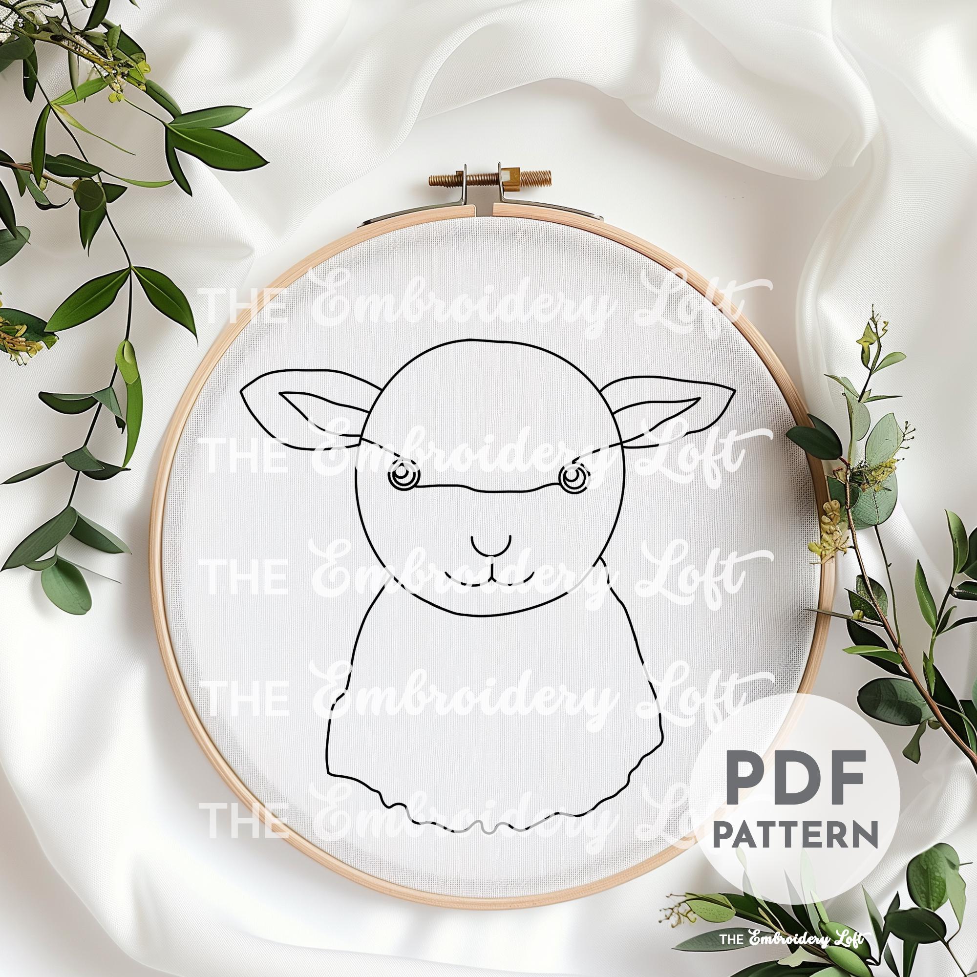Winter Lamb Hand Embroidery Pattern