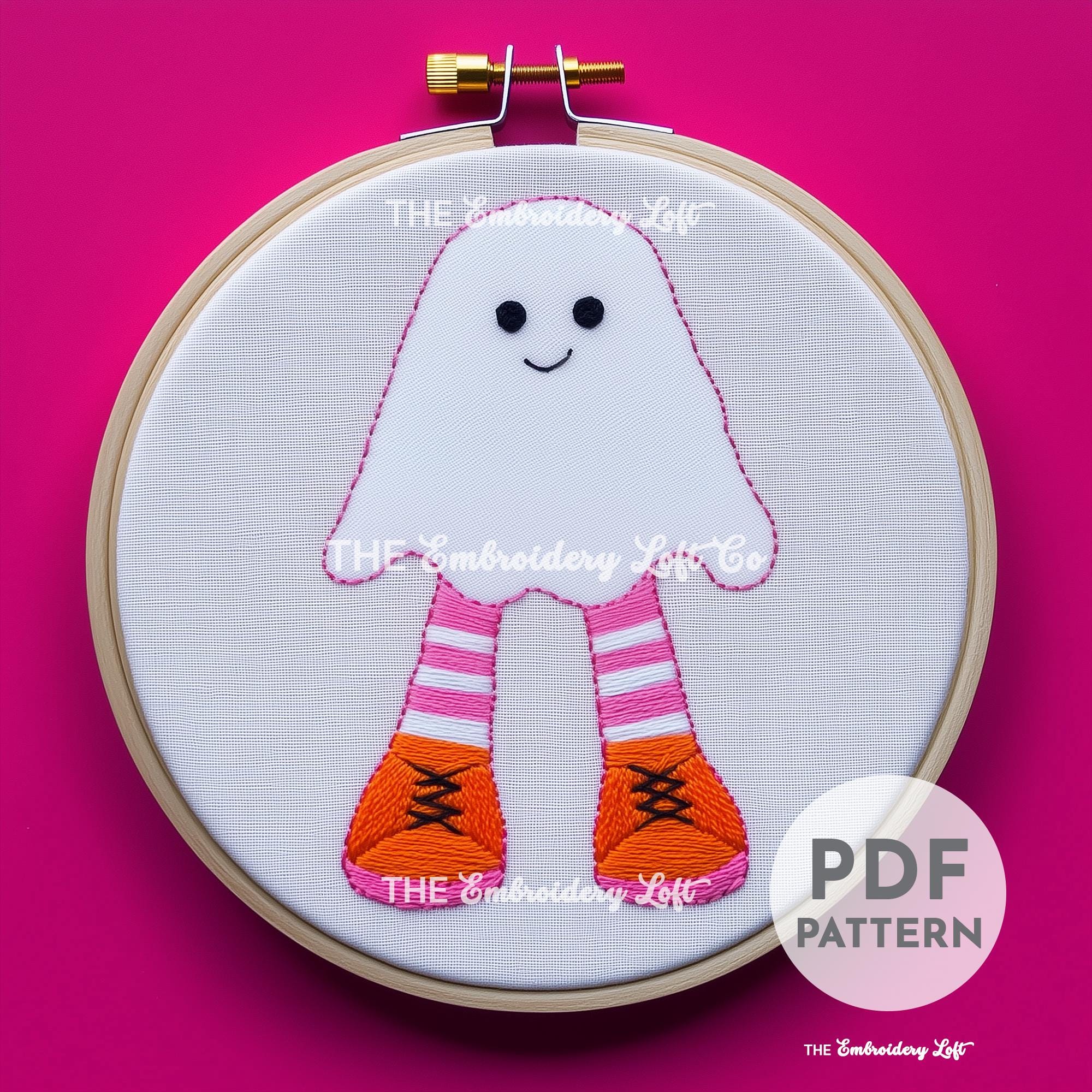 Witchy Ghost Hand Embroidery Pattern