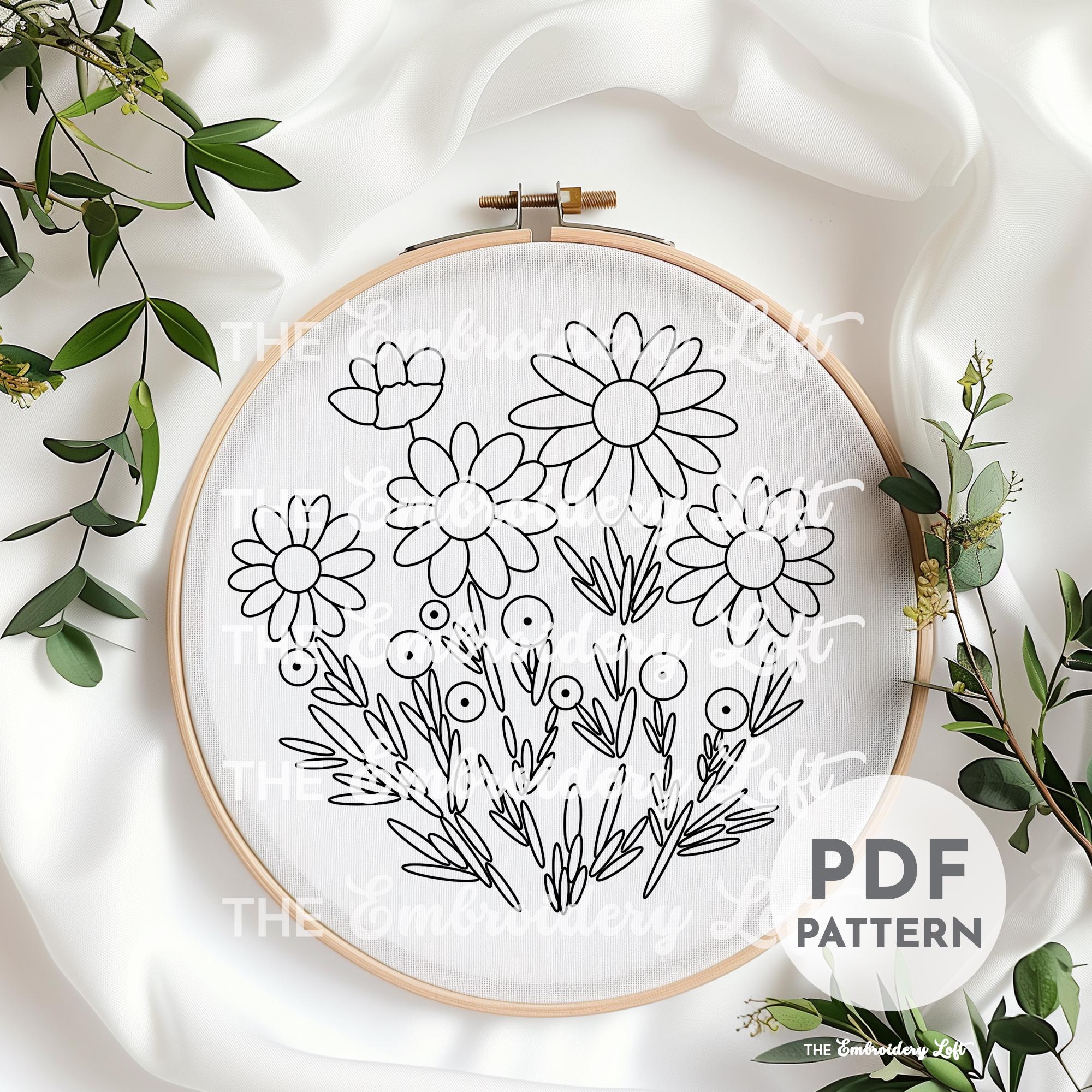 Marigold Flowers Hand Embroidery Pattern