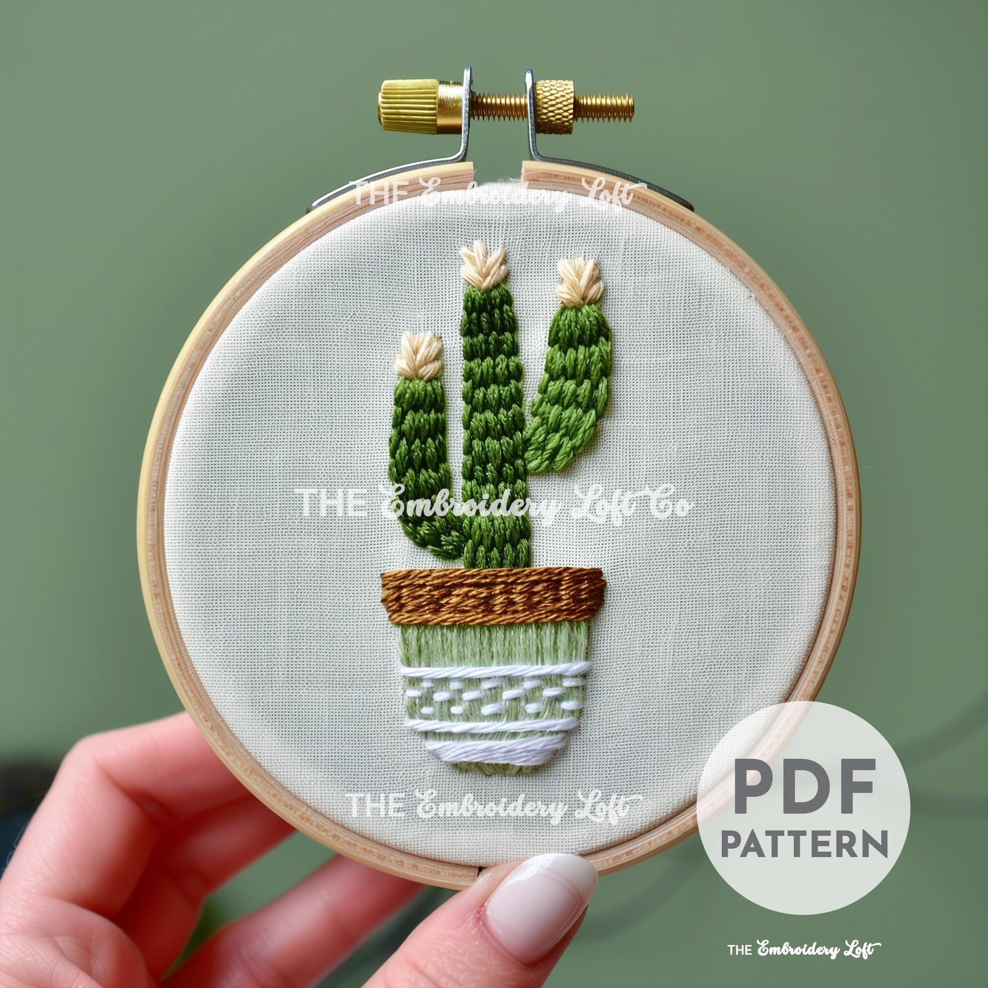 Cactus Hand Embroidery Pattern