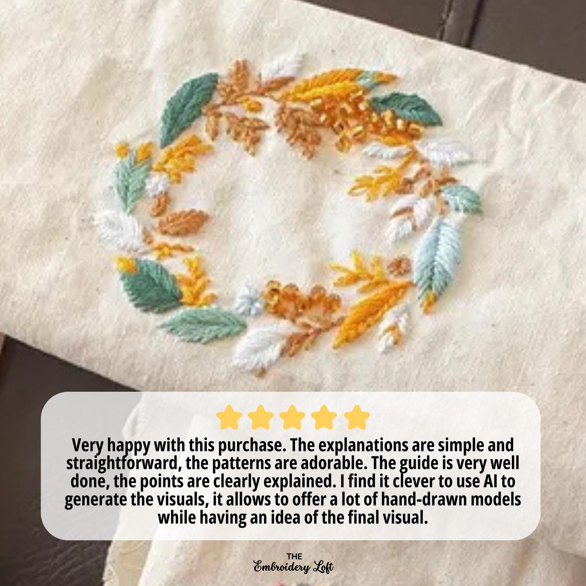 Winter Wreath Hand Embroidery Pattern