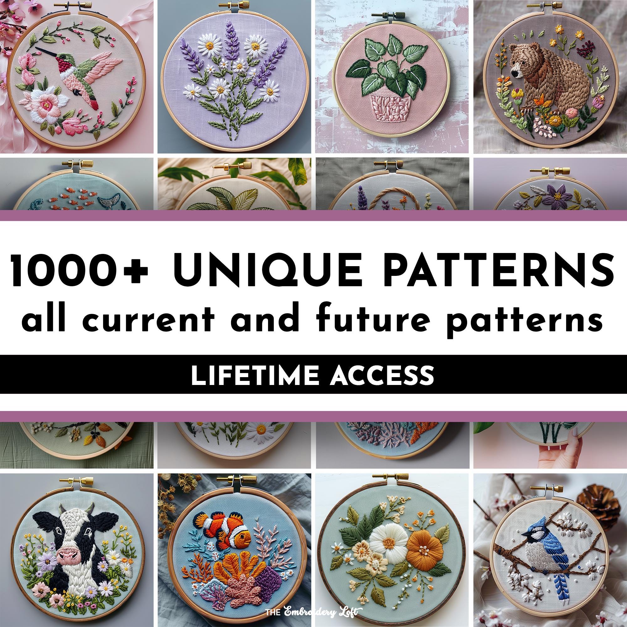 WHOLE SHOP BUNDLE, Hand Embroidery Pattern Collection, Current and Future Designs, Lifetime Access, Hand Embroidery Patterns, Super Pack