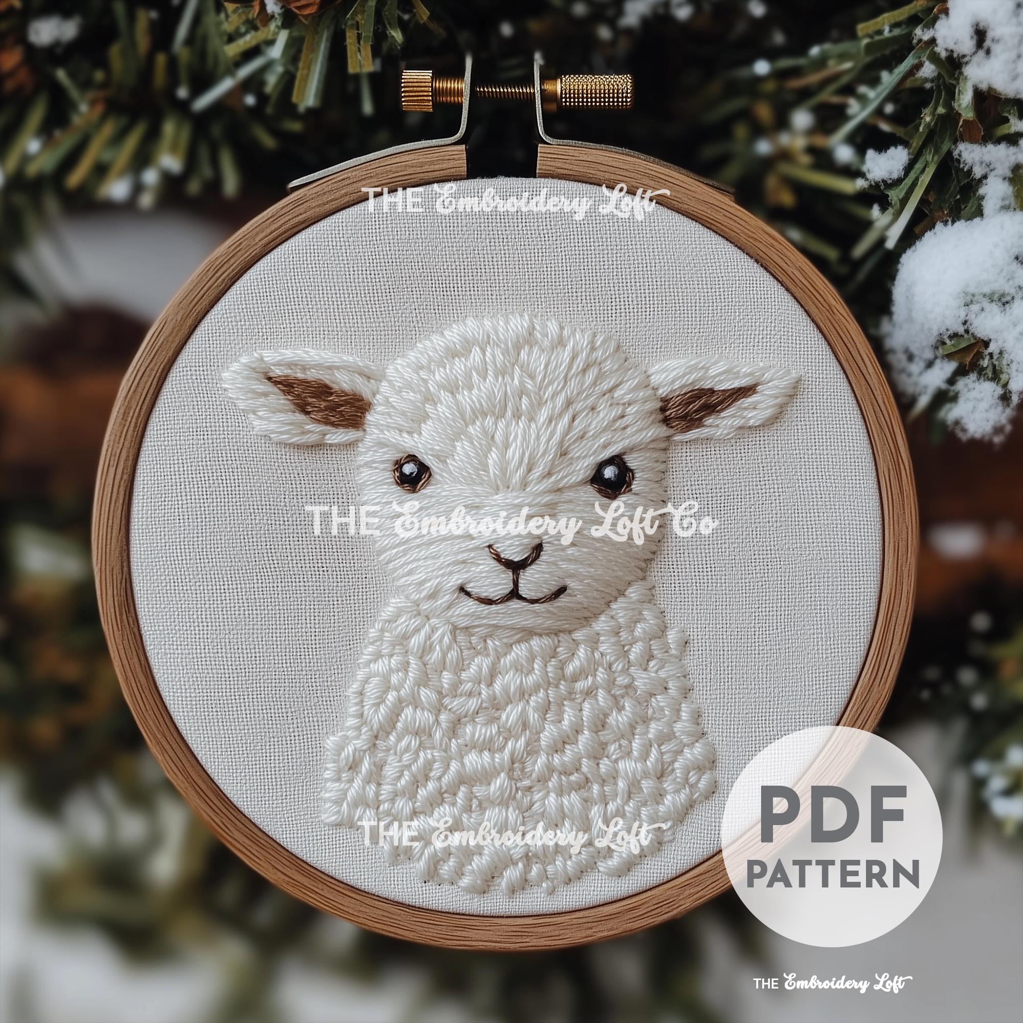 Winter Lamb Hand Embroidery Pattern