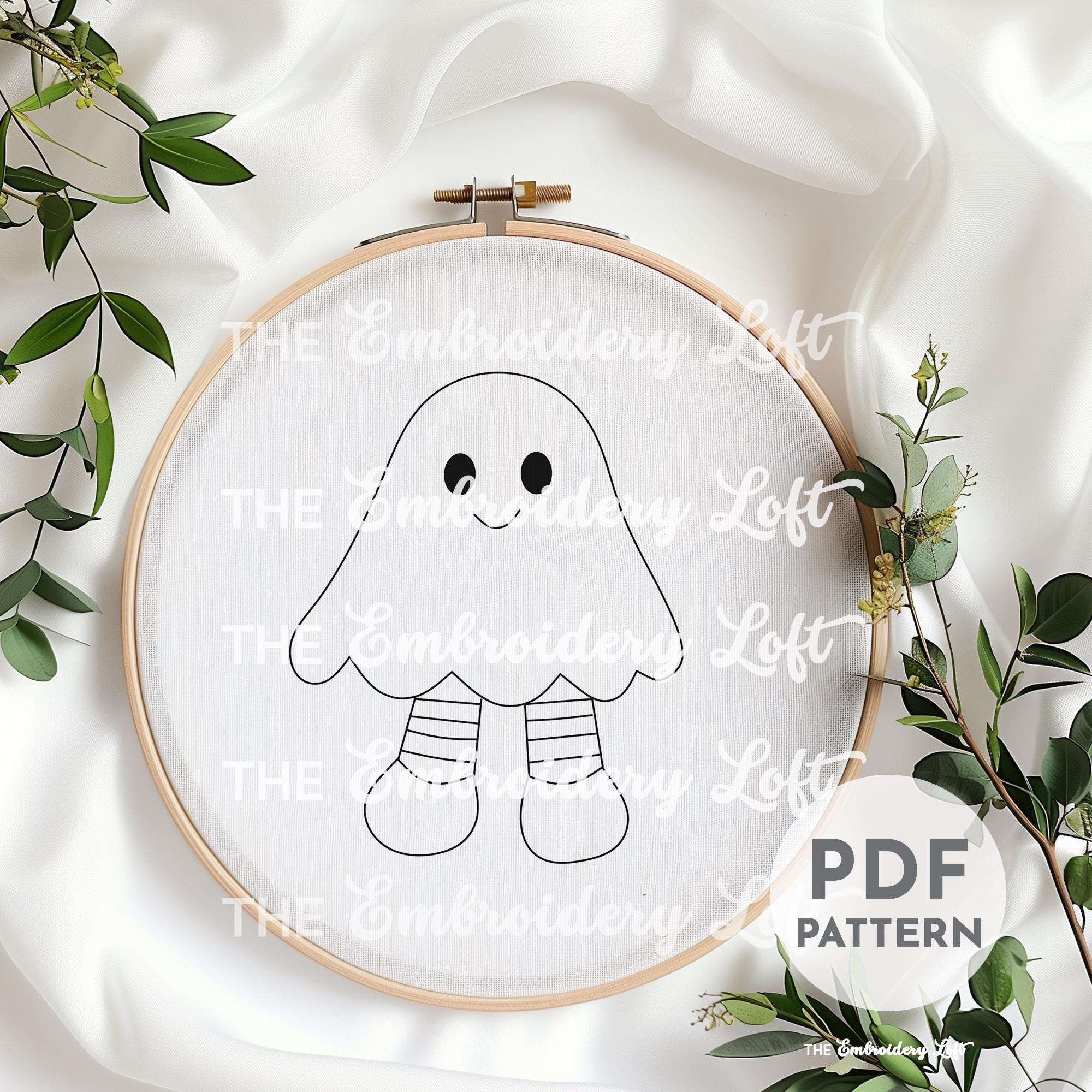 Witchy Ghost Hand Embroidery Pattern