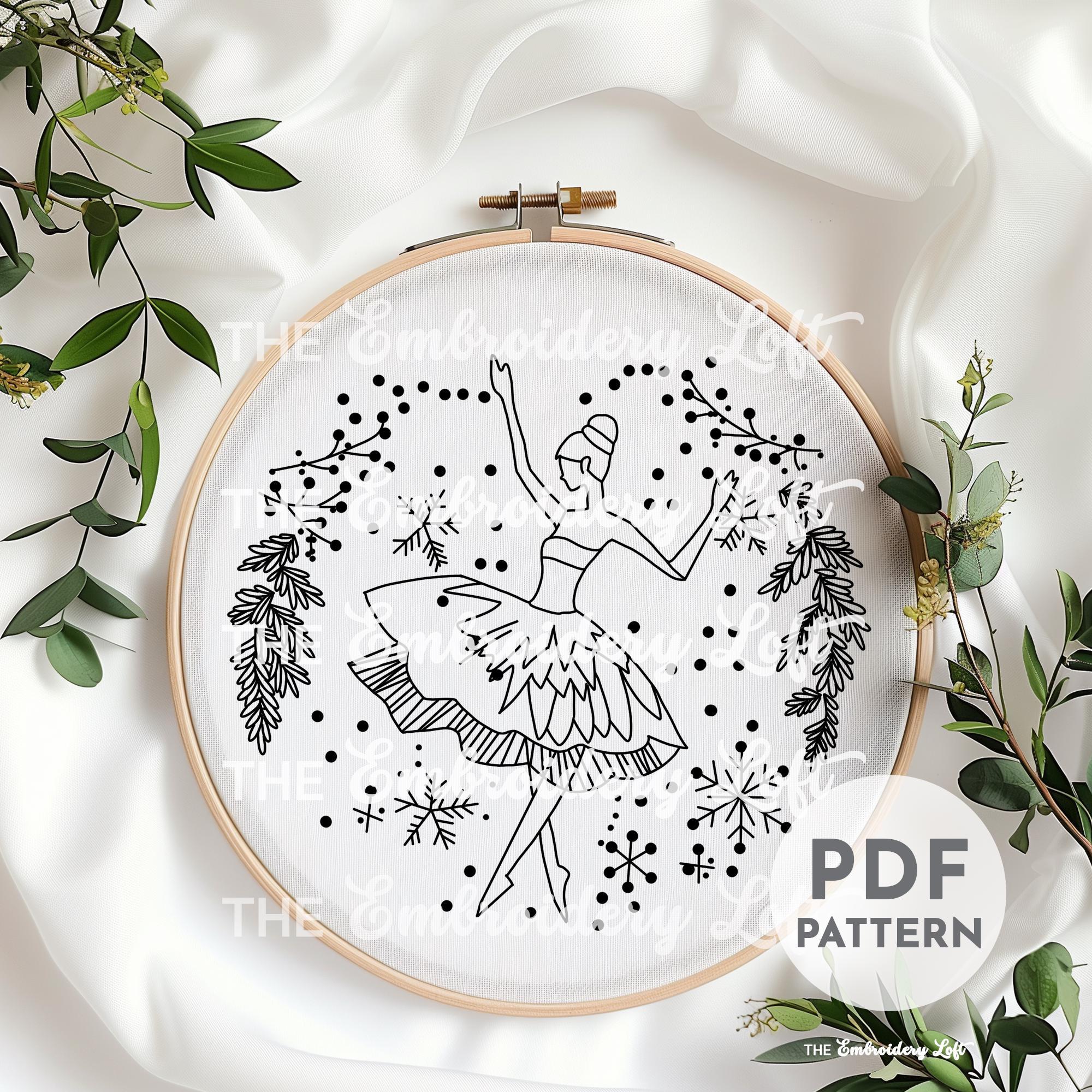 Twelve Days of Christmas, Ballerina Hand Embroidery Pattern