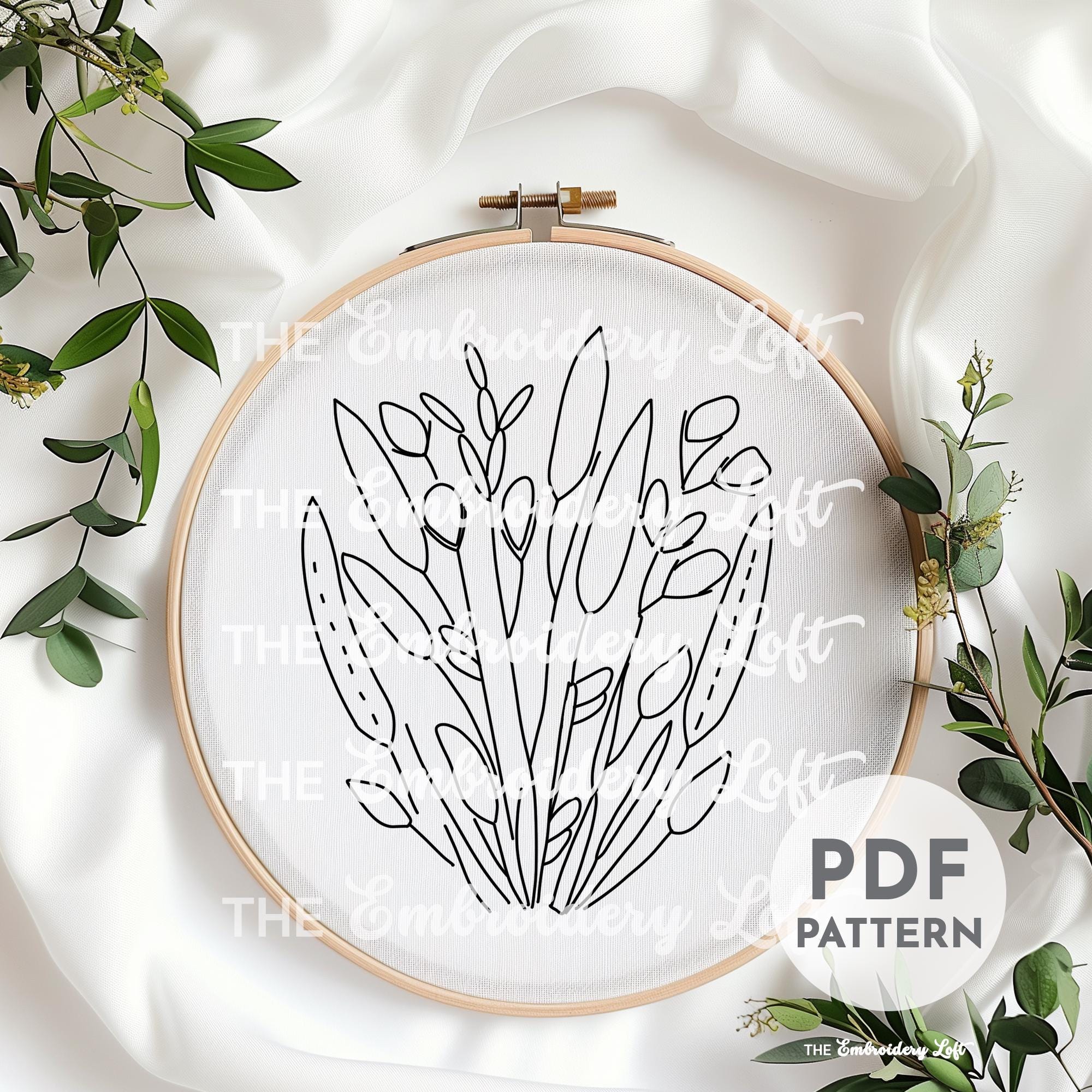 Wheat Grass Hand Embroidery Pattern
