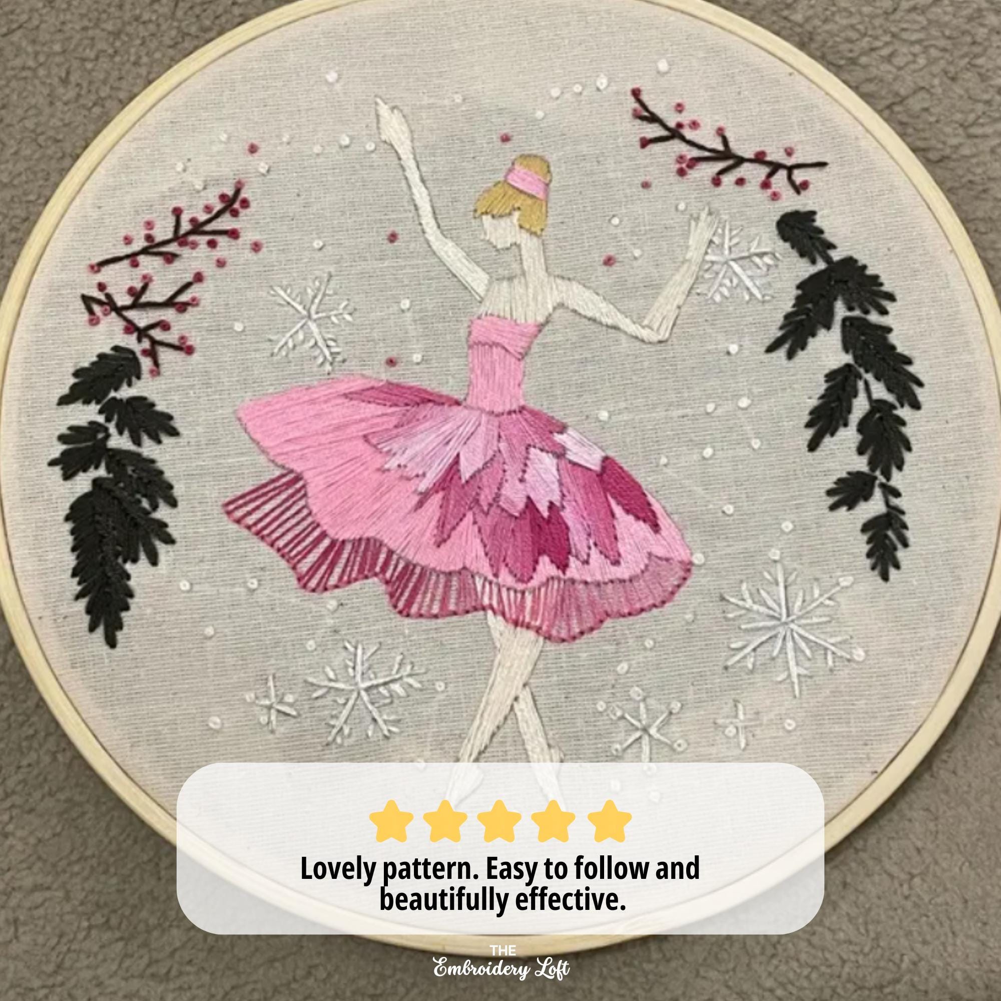 Twelve Days of Christmas, Ballerina Hand Embroidery Pattern