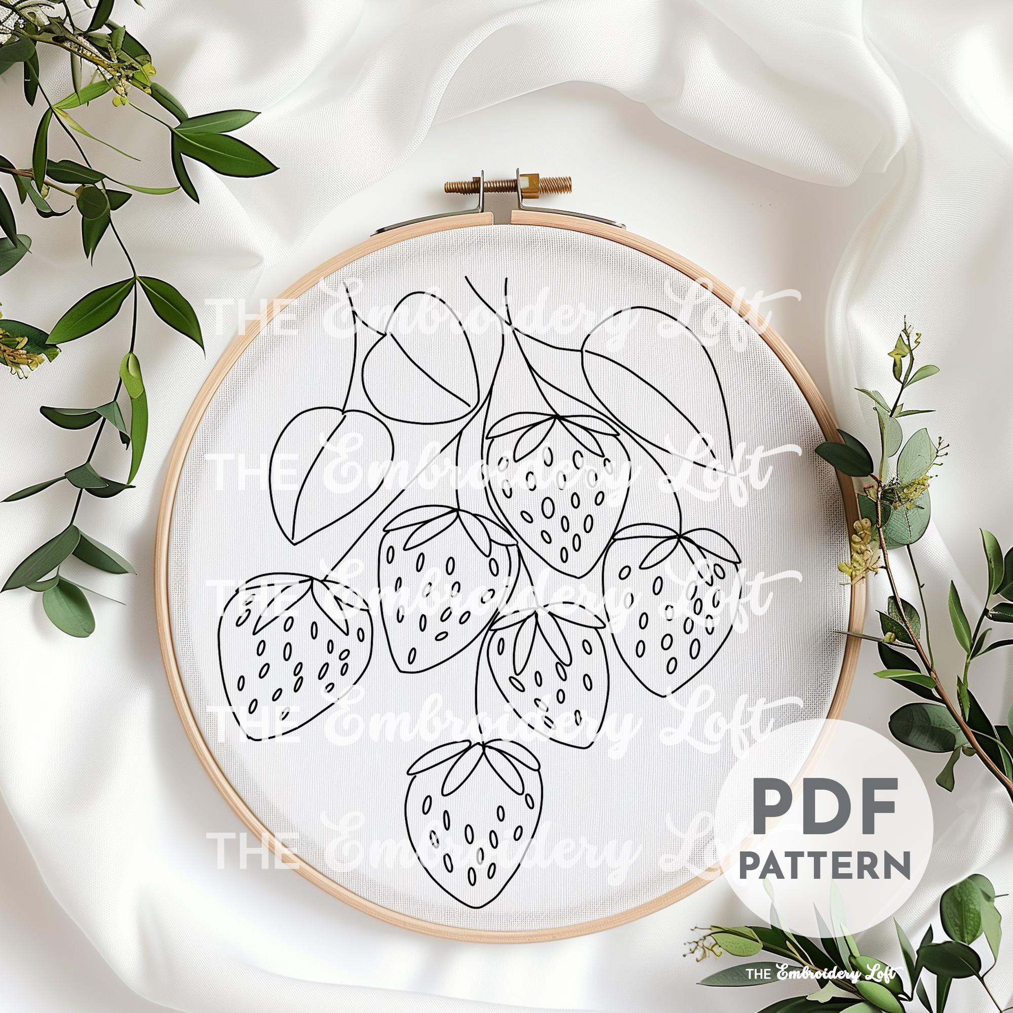 Sweet Strawberries Hand Embroidery Pattern