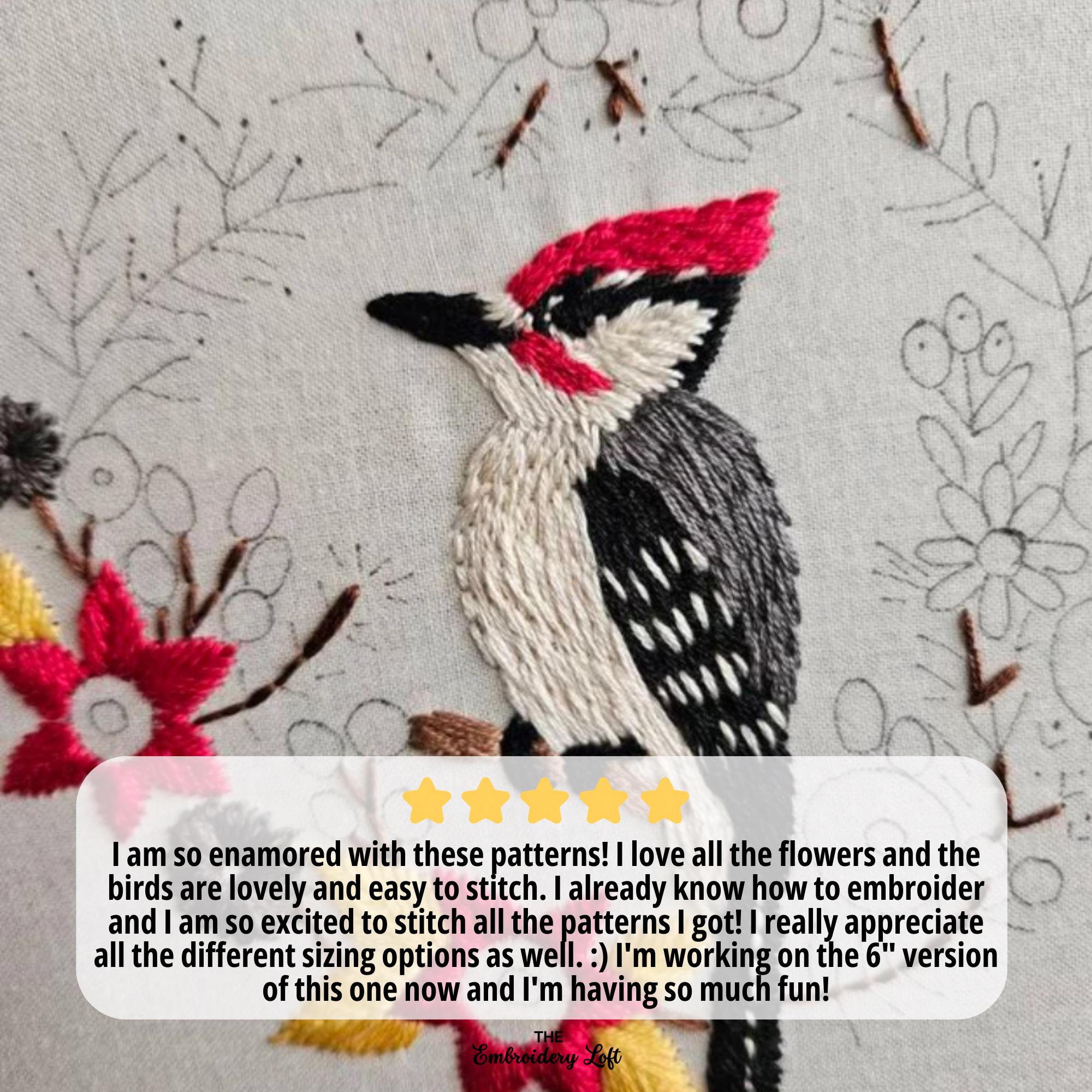 Woodpecker Hand Embroidery Pattern