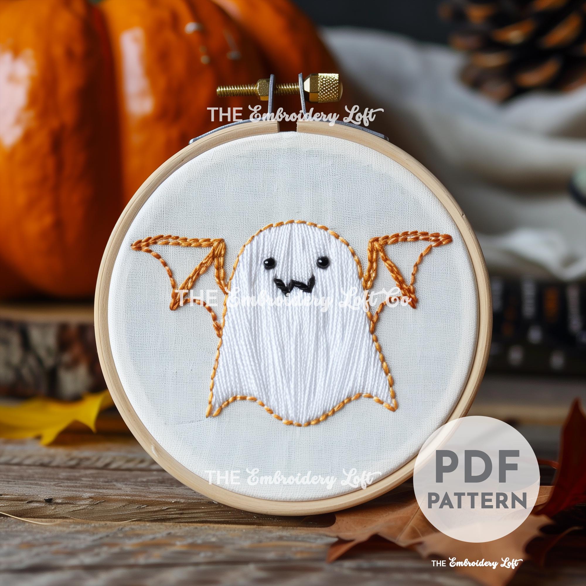 Batty Ghost Hand Embroidery Pattern