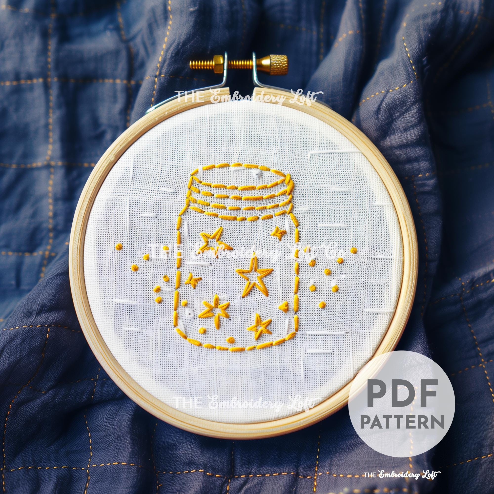 Jar of Stars Hand Embroidery Pattern