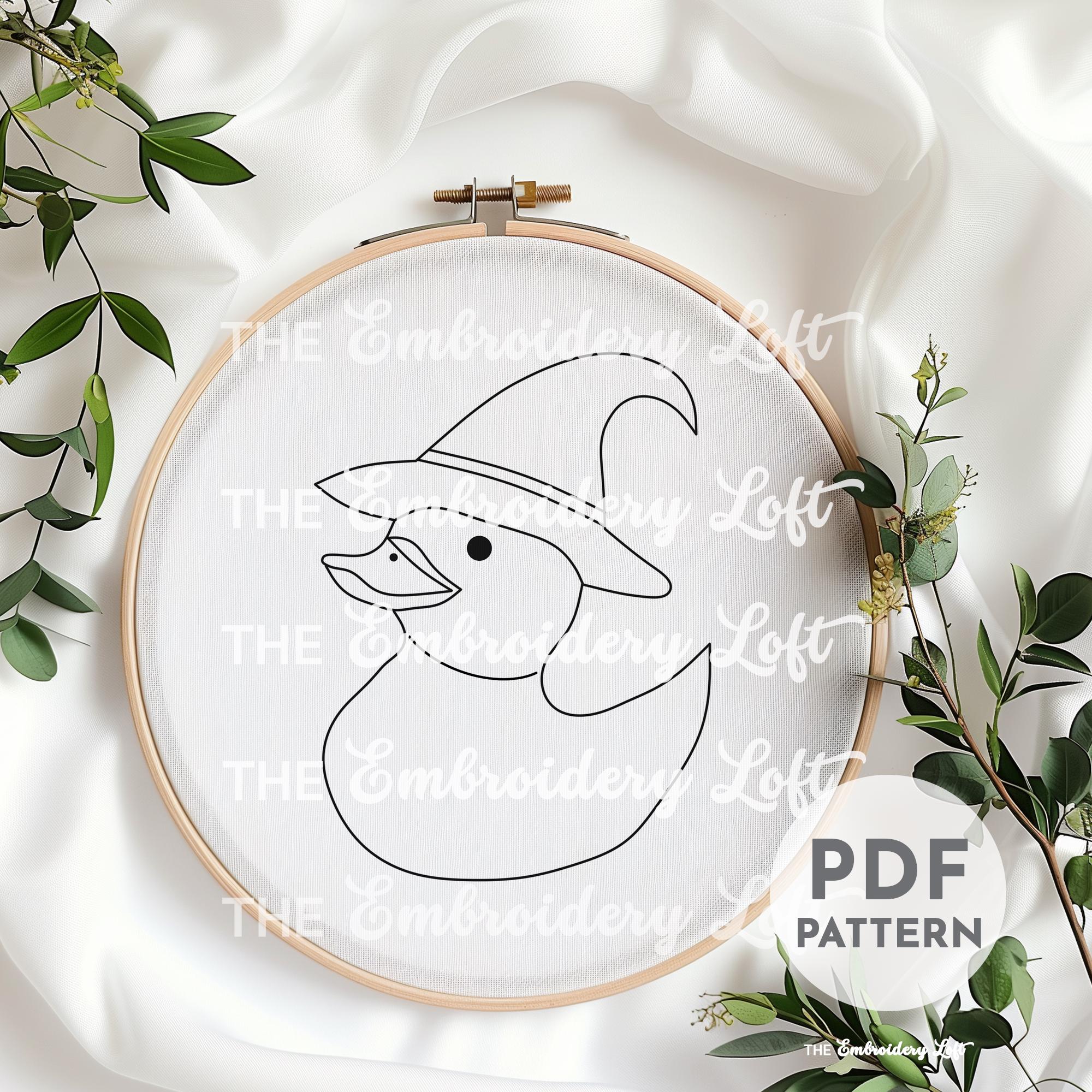 Witchy Duck Hand Embroidery Pattern
