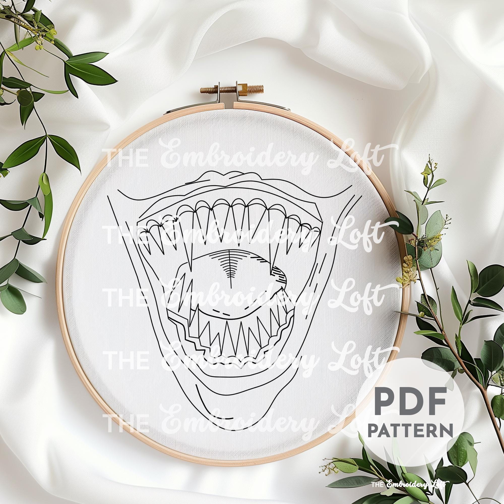 Vampire Hand Embroidery Pattern