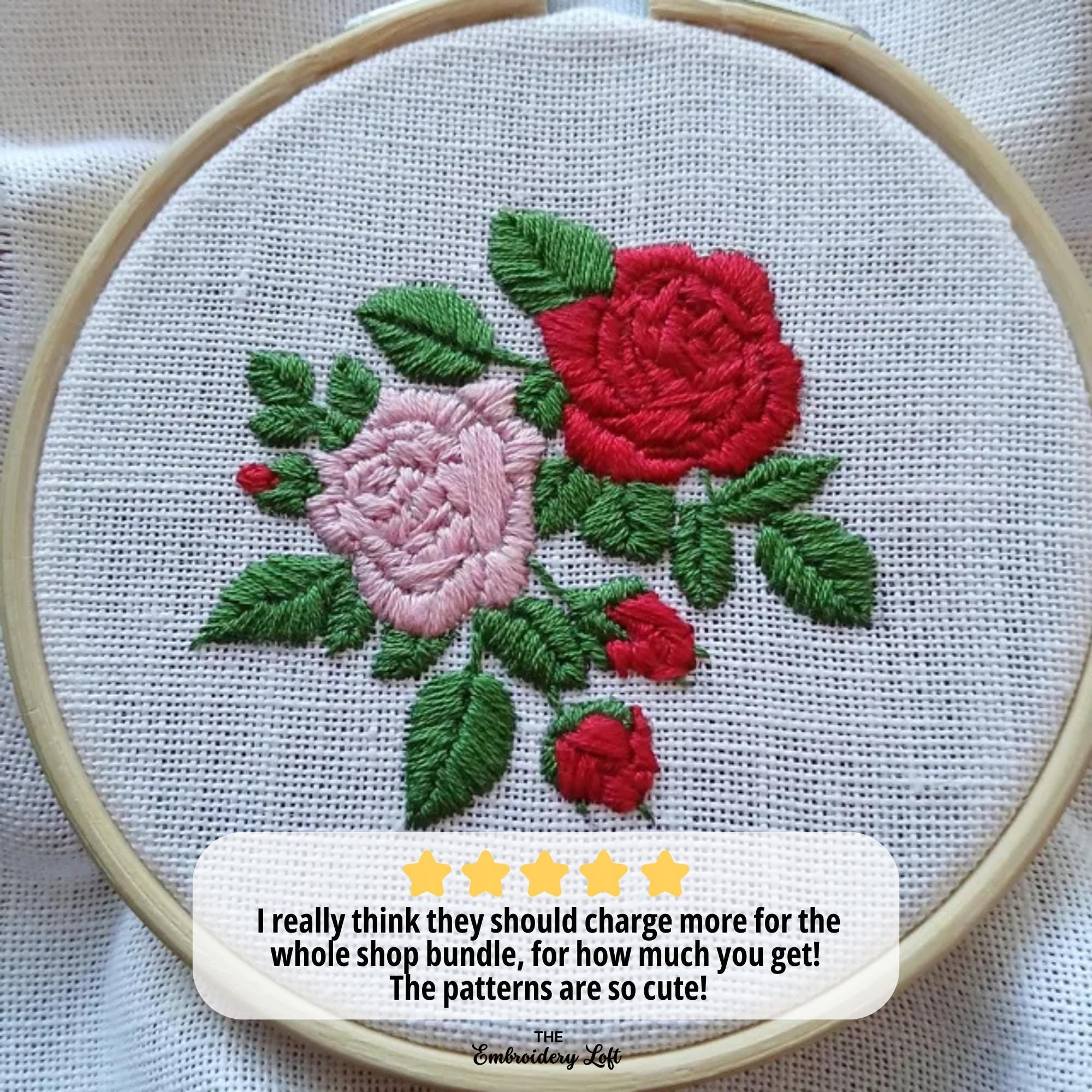 Roses Hand Embroidery Pattern