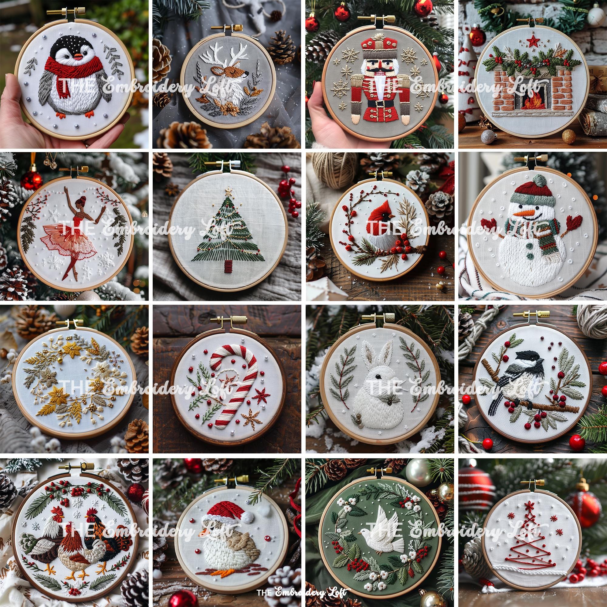 MINI COLLECTION, Christmas Hand Embroidery Pattern Collection, Current and Future Designs, Lifetime Access, Hand Embroidery, Embroidery PDF