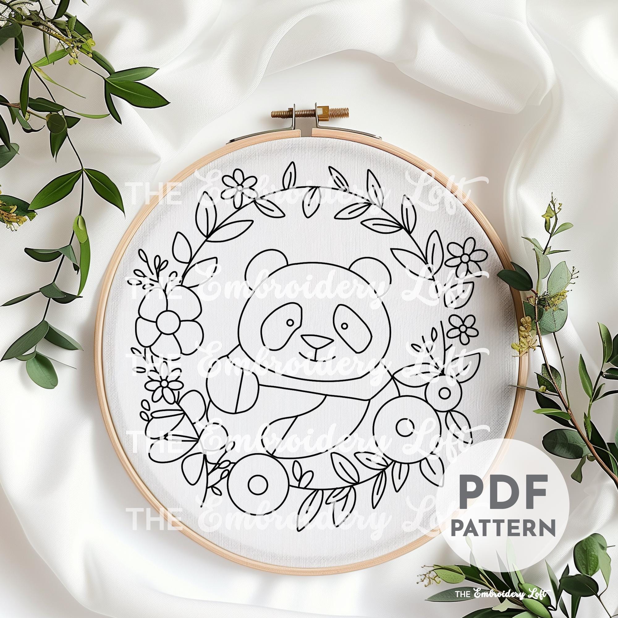 Panda Hand Embroidery Pattern