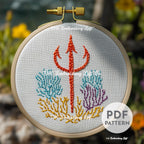 Trident Hand Embroidery Pattern