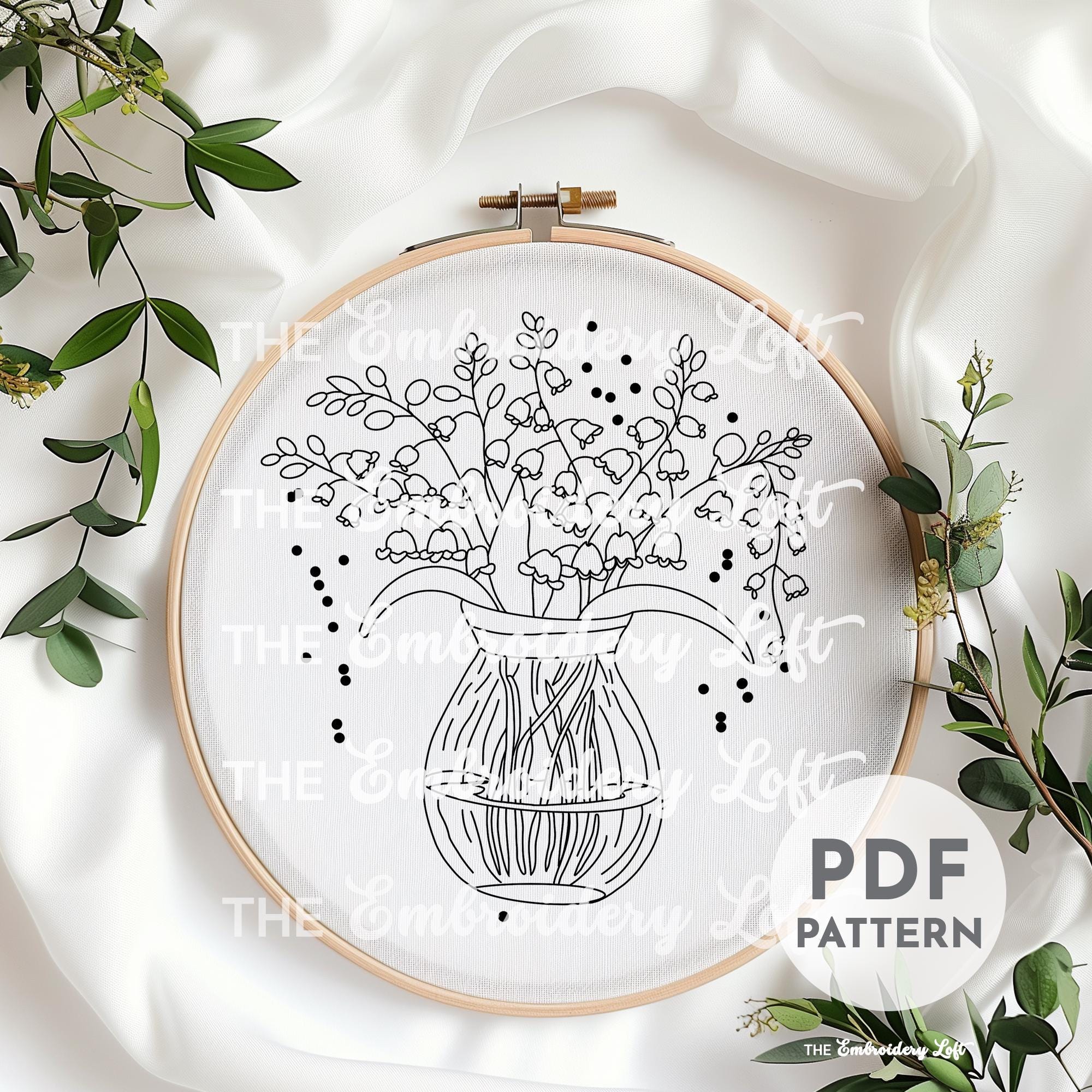 Lily of the Valley Hand Embroidery Pattern