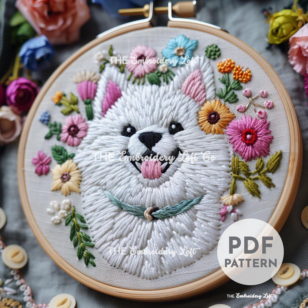 American Eskimo Hand Embroidery Pattern