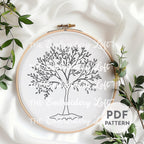 Silver Birch Tree Hand Embroidery Pattern
