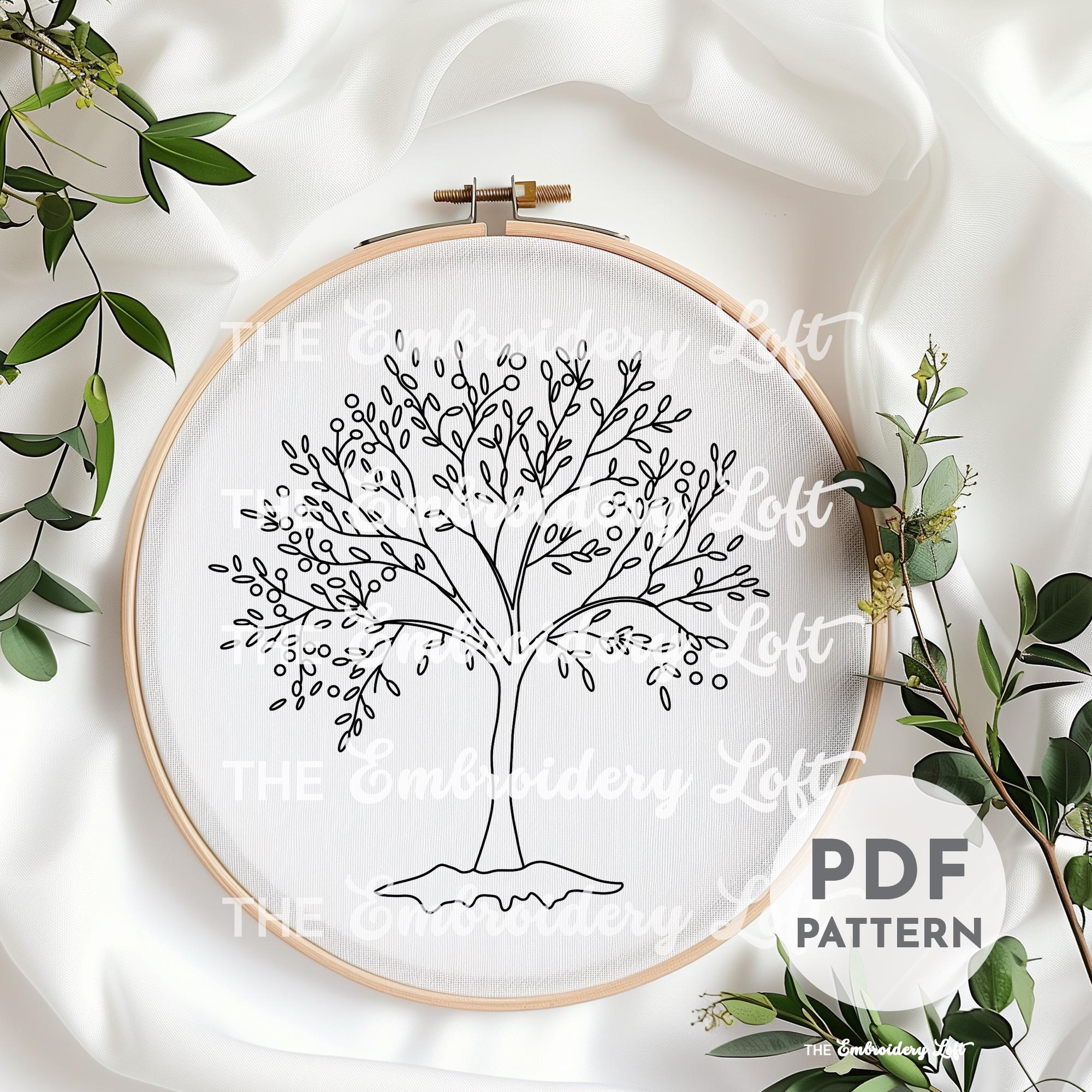 Silver Birch Tree Hand Embroidery Pattern