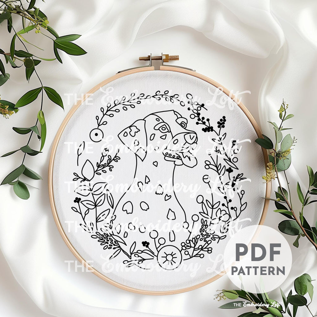 Dalmatian Hand Embroidery Pattern