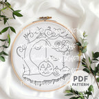 Spooky Tree Hand Embroidery Pattern