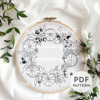 Orange Wreath Hand Embroidery Pattern
