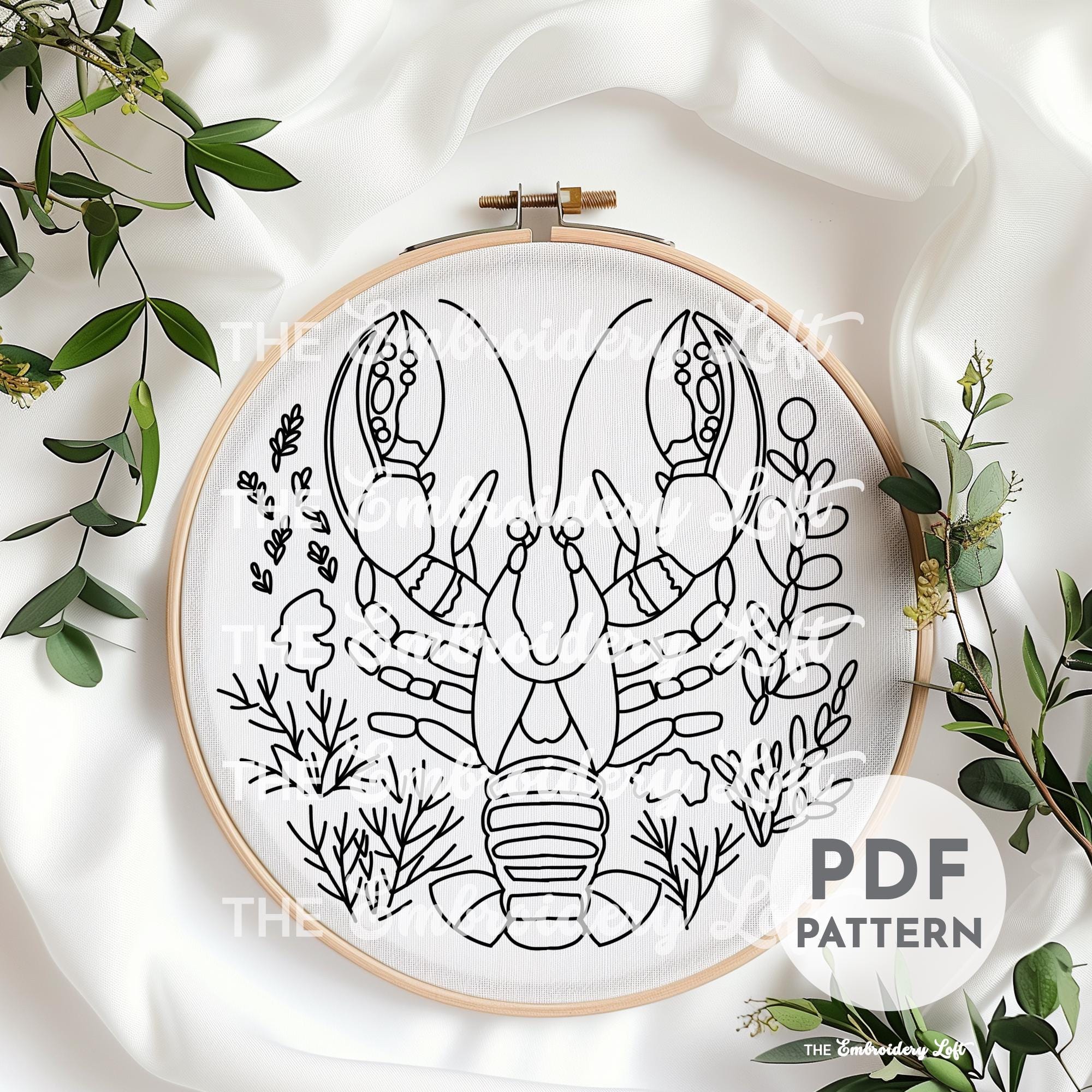 Lobster Hand Embroidery Pattern