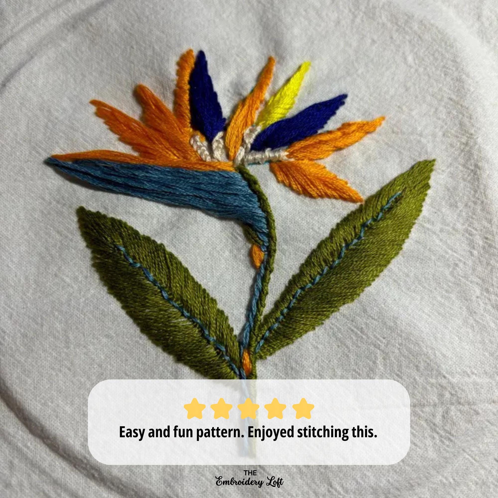 Bird of Paradise Hand Embroidery Pattern