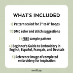Purple Folk Flower Hand Embroidery Pattern
