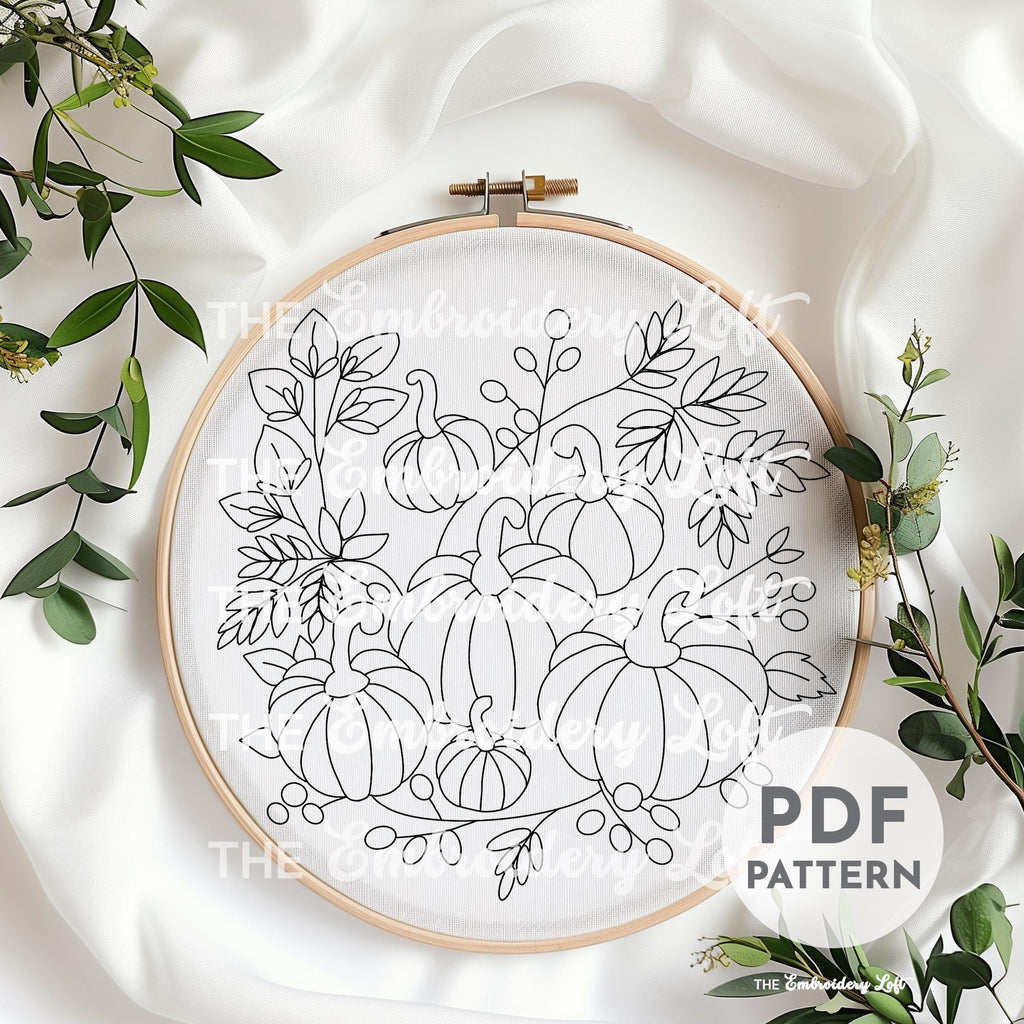 Pumpkin Patch Hand Embroidery Pattern
