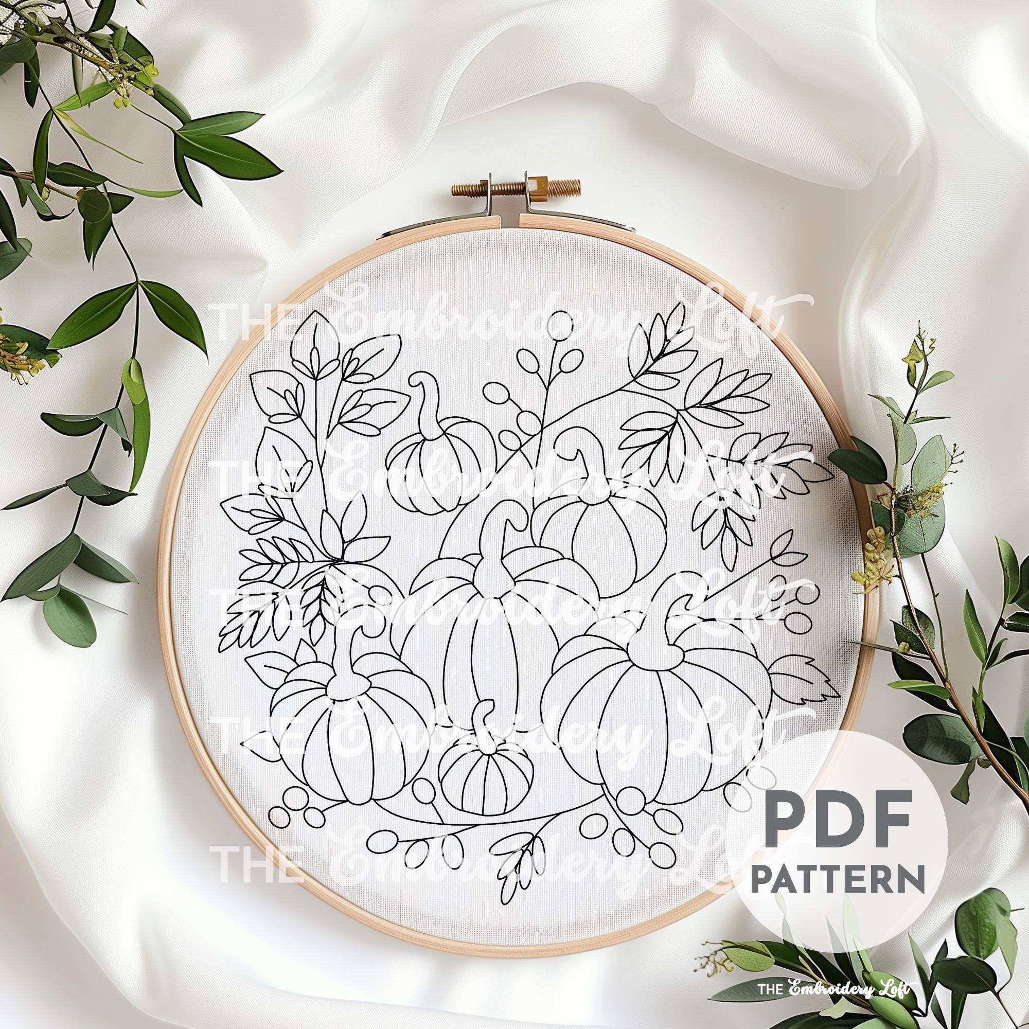 Pumpkin Patch Hand Embroidery Pattern