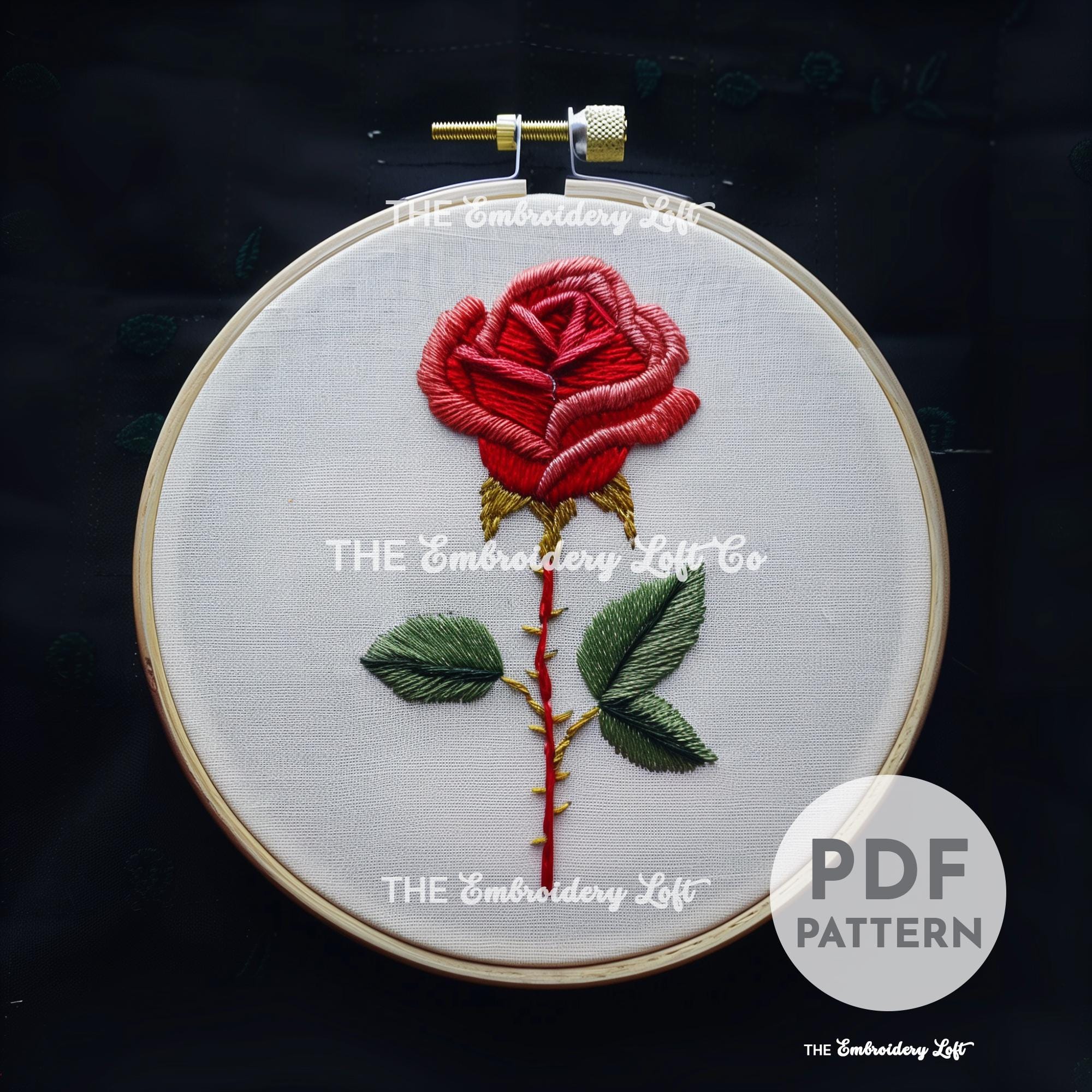 Rose Hand Embroidery Pattern