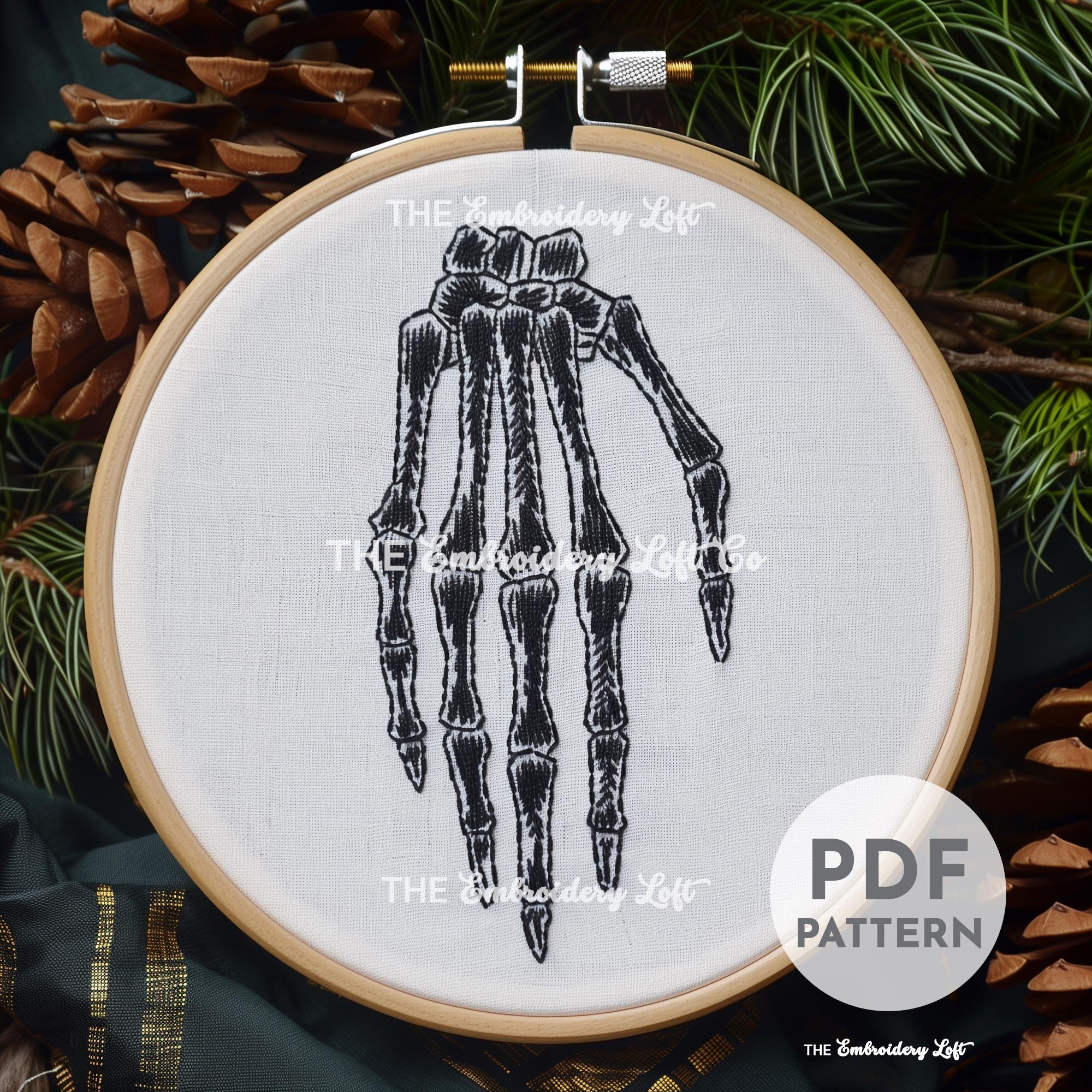 Skeleton Hand Embroidery Pattern