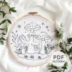 Witchy Mushrooms Hand Embroidery Pattern