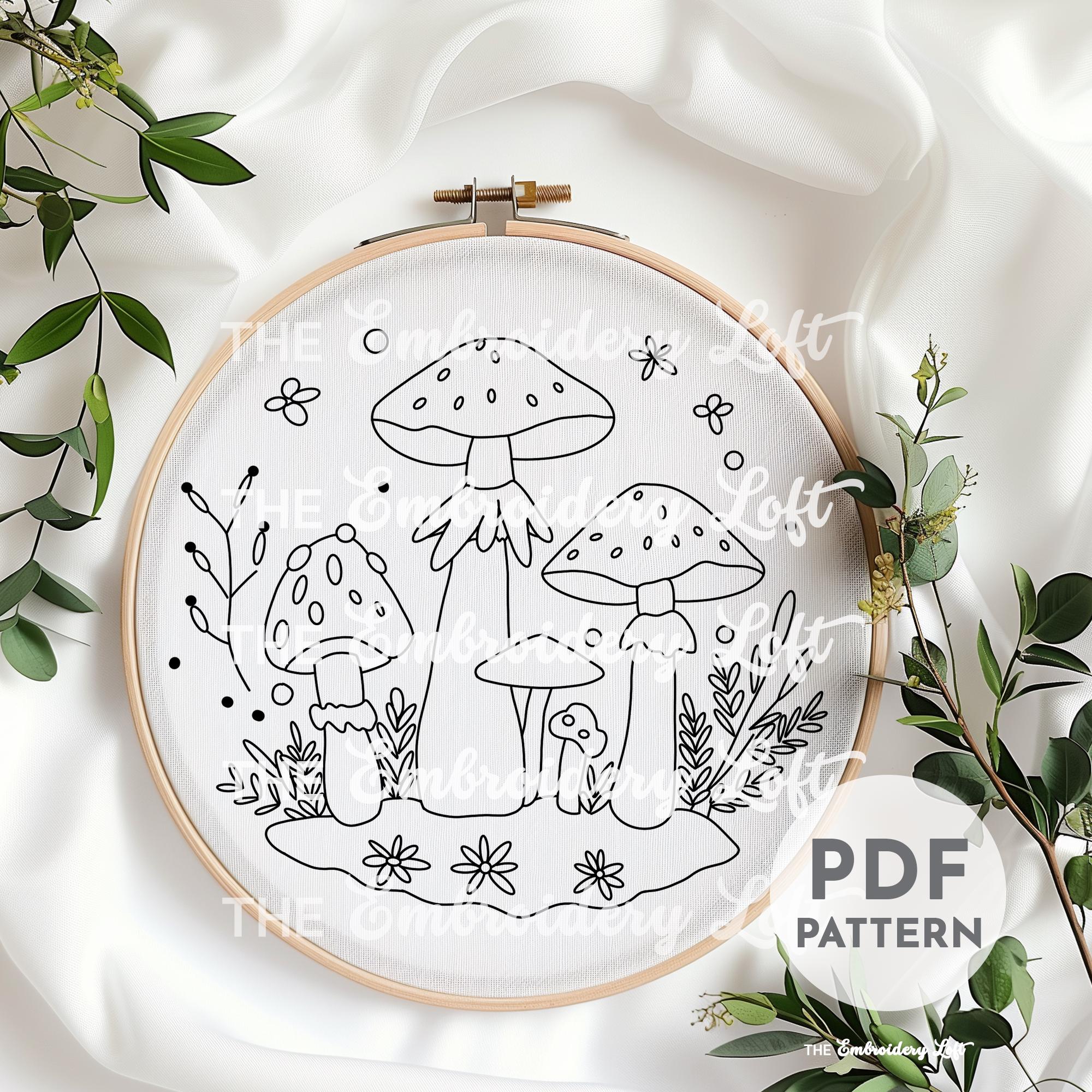 Witchy Mushrooms Hand Embroidery Pattern