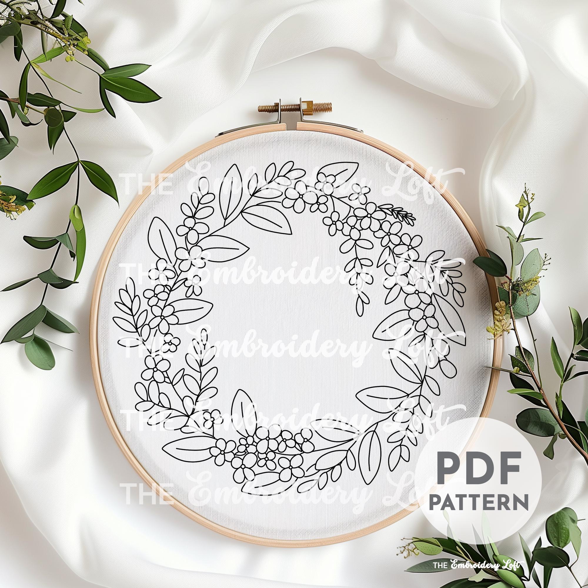 Lilac Wreath Hand Embroidery Pattern