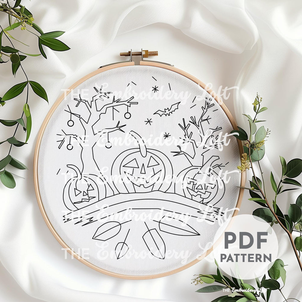 Spooky Pumpkins Hand Embroidery Pattern