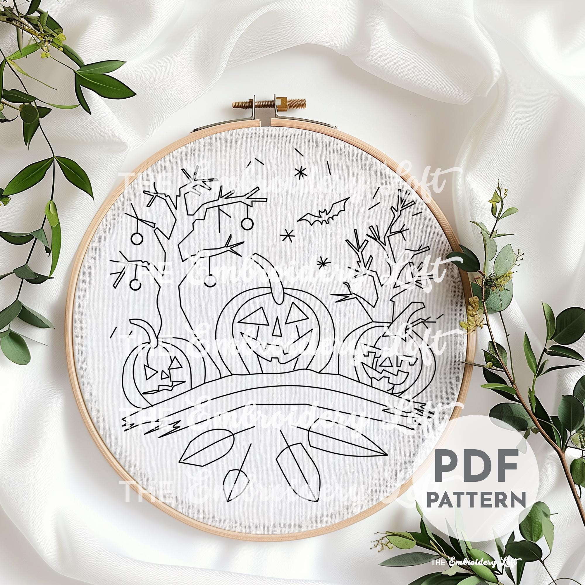 Spooky Pumpkins Hand Embroidery Pattern