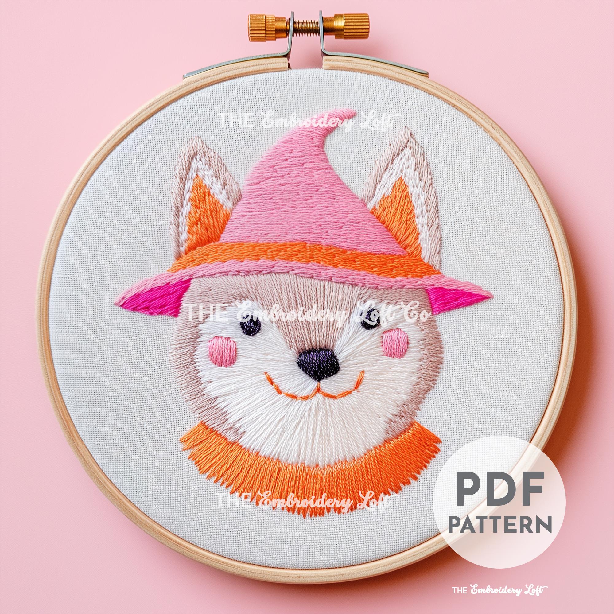 Witchy Wolf Hand Embroidery Pattern