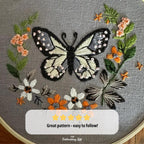 Aesthetic Butterfly Hand Embroidery Pattern