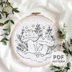Winter Mushrooms Hand Embroidery Pattern