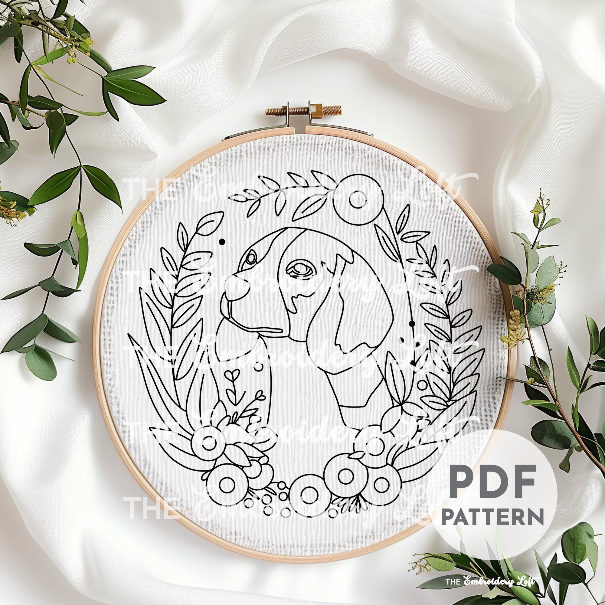 Beagle Hand Embroidery Pattern