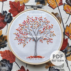 Silver Birch Tree Hand Embroidery Pattern