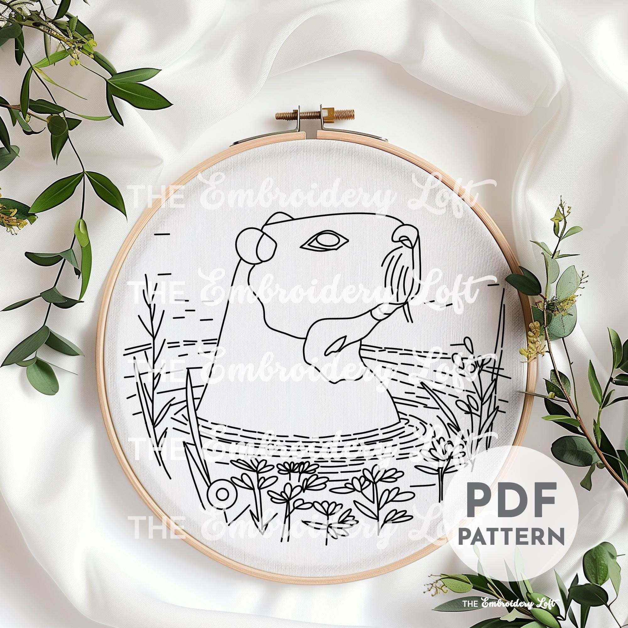 Capybara Hand Embroidery Pattern