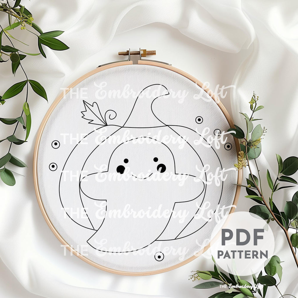 Cute Ghost Hand Embroidery Pattern