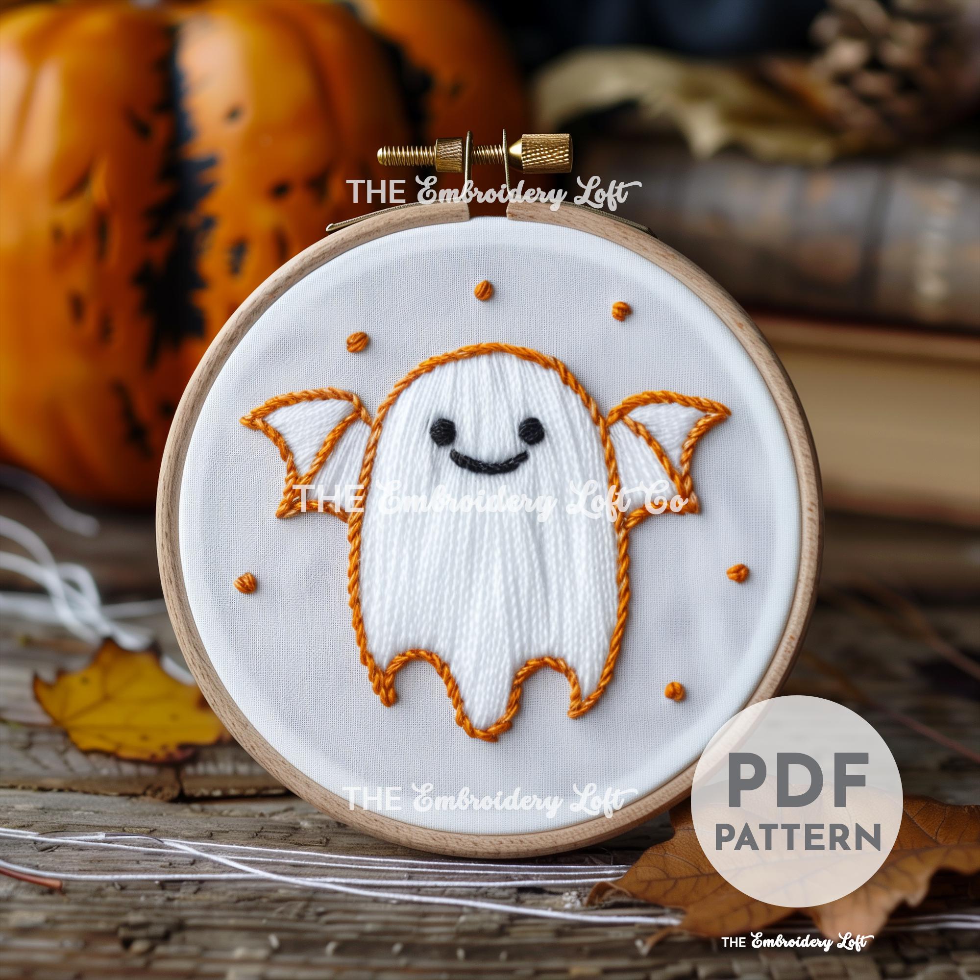 Batty Ghost Hand Embroidery Pattern