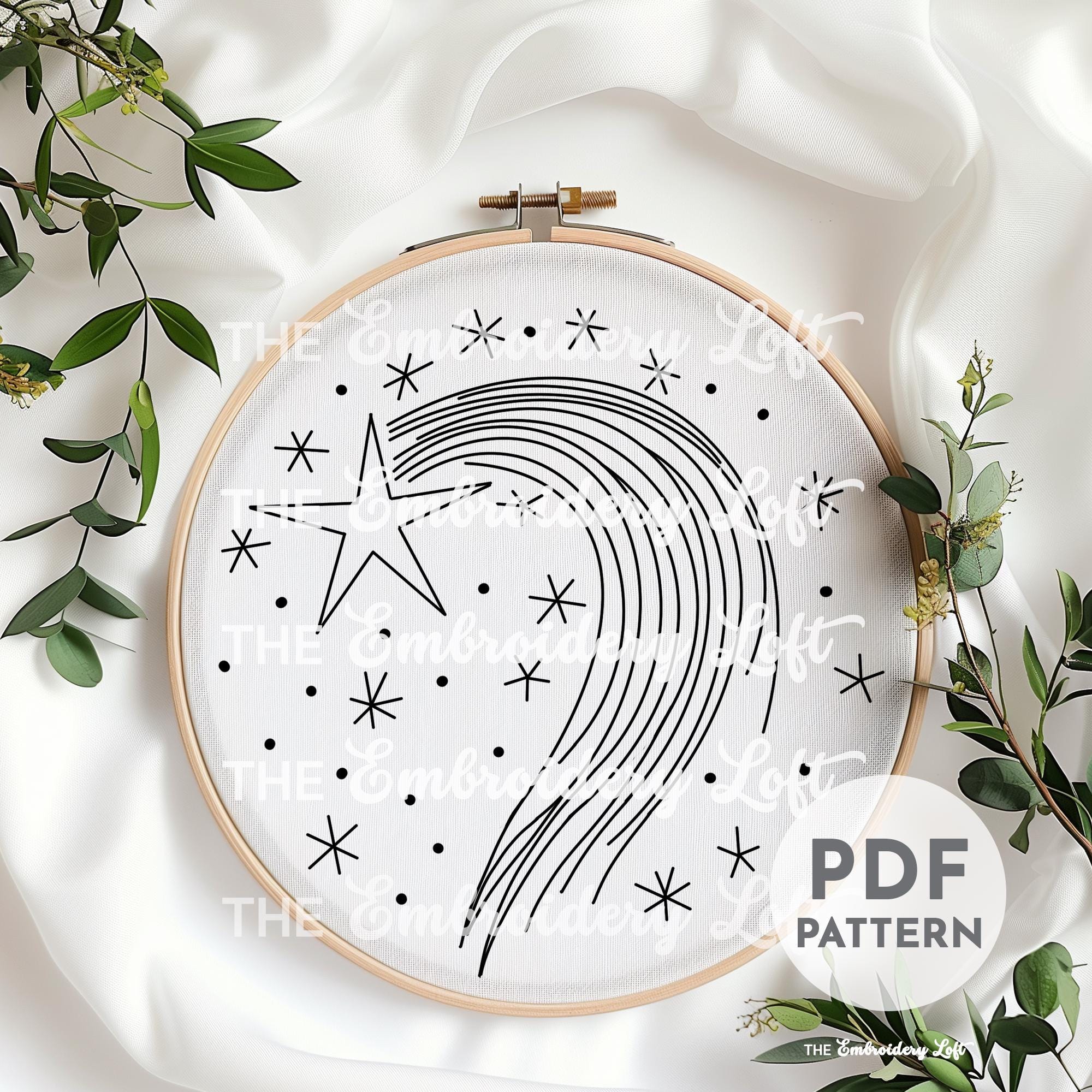 Shooting Star Hand Embroidery Pattern